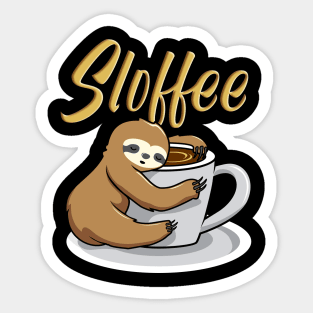 Sloffee Funny Sloth Coffee Mug Sticker